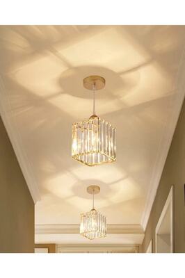 Sarkıt Tekli Gold K-12 (PLAF. TESİSAT) Kristal Taşlı Avize ürün fotoğrafı