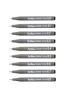 Drawing System Teknik Çizim Kalemi 9'li Tam Set ürün fotoğrafı