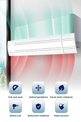 Ayarlanabilir Rüzgar Yönlendirici Çarpma Önleyici Klima Aparatı ürün fotoğrafı