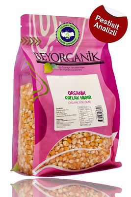 ORGANİK Patlak Mısır 1kg (PESTİSİT ve AFLATOKSİN ANALİZLİ) ürün fotoğrafı