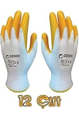Safety Sarı nitril inşaat Tarım Montaj Iş Eldiveni 12 Çift No:10 ürün fotoğrafı