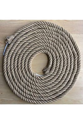 20 Mm Kablolu Jüt Halat - 10 Metre Doğal Avize Jüt Halat - Kendir Hasır Halat - Rustik Jüt Halat ürün fotoğrafı