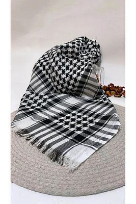 Filistin Kefiyesi 100 Cm Kare Zeytin Yaprağı Desenli Kefiye Filistin Puşisi, Unisex Puşi ürün fotoğrafı
