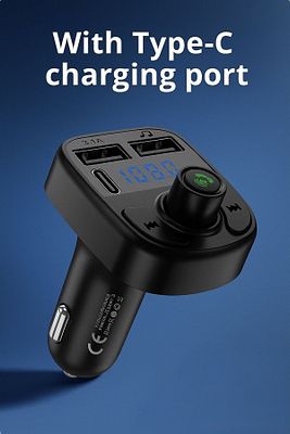 Araç Fm Transmitter Bluetooth Usb Mp3 Sd Kart Çakmaklık Girişli Oto Müzik Çalar Kiti Kablosuz ürün fotoğrafı