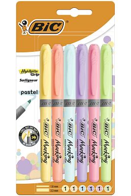 Kalem Tipi Fosforlu Kalem Pastel Renk 6'lı ürün fotoğrafı
