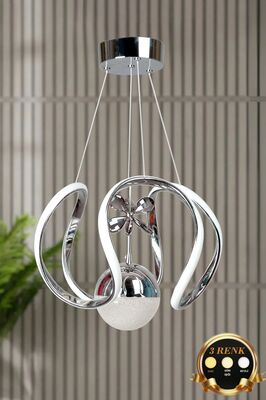 Clasy Model Krom Kaplama 3 Renk Metal Salon Mutfak Oturma Yatak Odası Modern Led Sarkıt Avize ürün fotoğrafı