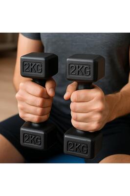Spor 2kg X 2 Adet Dambıl Seti Siyah ürün fotoğrafı