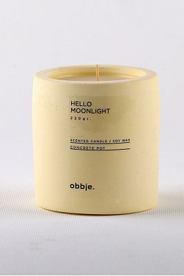 Vanilla & Marshmallow Kokulu, Dekoratif Beton Mum, Dikey Form Tek Fitil ürün fotoğrafı
