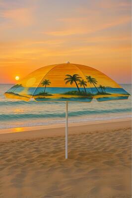 Eğilebilir 8 Telli 170 Cm Plaj Şemsiyesi, Renkli, Yüksek Kalite ürün fotoğrafı