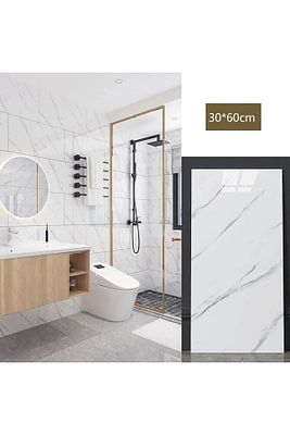 Kendinden Yapışkanlı Beyaz Mermer Desen Pvc Panel 30x60cm Banyo Wc Mutfak ürün fotoğrafı