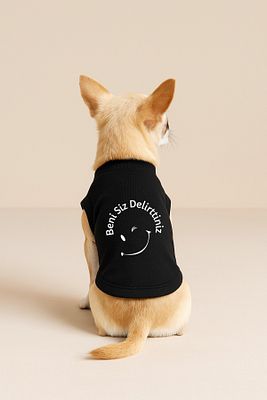 Yeni Sezon Köpek Ve Kedi Kıyafeti - Siyah Beni Siz Delirttiniz ürün fotoğrafı