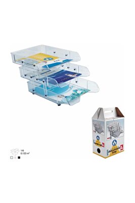 3a 2083 3'lü Hareketli Evrak Rafı Plastik ürün fotoğrafı