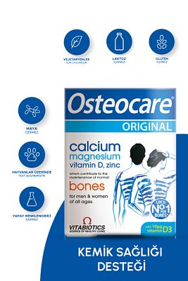 Kalsiyum,Magnezyum, Çinko, D vitamini İçeren Kemik Sağlığı Vitamini 90 Tablet ürün fotoğrafı