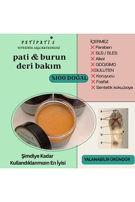 Doğal Yalanabilir Pati & Burun Kremi – Kuruluk Karşıtı Ve Onarıcı Bakım – 50 gr ürün fotoğrafı