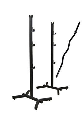 Klump Bnc-01 Bench Press Squat Halter Standı Sehpası Ve 120 Cm Siyah Z Bar ürün fotoğrafı