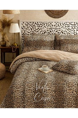 Çift Kişilik Welsoft Pufidik Uyku Seti (Lastikli Çarşaflı) Leopar ürün fotoğrafı