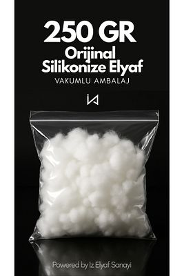 250gr Orijinal Silikonize Elyaf Dolgu Malzemesi | Yastık , Oyuncak , Bulut Tavan | Vakumlu Ambalaj ürün fotoğrafı