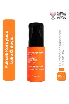 Yüz Güneş Kremi 50ml - Su Bazlı Spf 50 Ultra Koruyucu Leke Karşıtı Nemlendirici Vegan (TÜM CİLTLER) ürün fotoğrafı