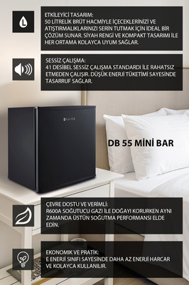 Db55 Mini Buzdolabı 50 Litre Mini Bar ürün fotoğrafı