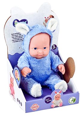 Konuşan Tavşanlı Et Bebek – Mavi/pembe/beyaz Renk Seçenekli – Yazlık Oyuncak - 23 Cm ürün fotoğrafı