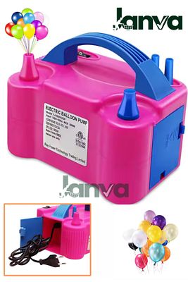 Çift Çıkışlı Elektrikli Balon Şişirme Makinesi Balon Makinası Pompası Şişirme Aleti Fişli ürün fotoğrafı