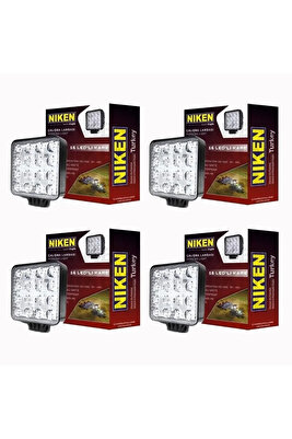 Off Road Sis Farı Sis Lambası 16 Led Kare 4'lü Paket Su Geçirmez ürün fotoğrafı