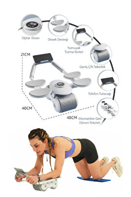 Dijital Ekranlı Çek Bırak - Dirsek Destekli Mekik Aleti - Karın Egzersiz Aleti ürün fotoğrafı