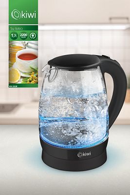 Kk3328 Cam Su Isıtıcı Kettle Siyah ürün fotoğrafı