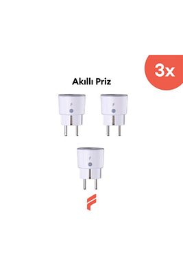 Akıllı Priz (16 AMPER) 3'lü Set, Uzaktan Kontrol, Anlık Enerji Tüketim Takip, Zamanlayıcı, Tuya ürün fotoğrafı