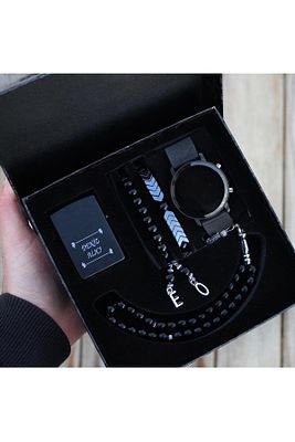 Dijital Erkek Kol Saati Çakmak Tesbih Bileklik Seti ürün fotoğrafı
