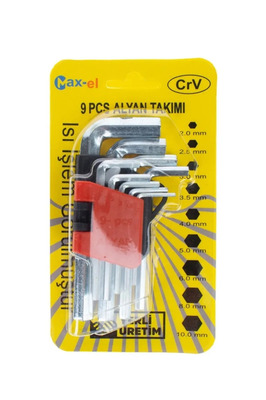 9 Parça Düz Alyan Anahtar Takımı 9 Parça Allen Düz Kısa Set ürün fotoğrafı