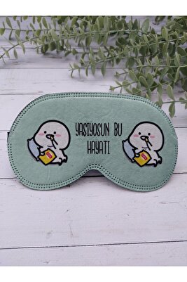 Yaşıyorsun Bu Hayatı Uyku Bandı Göz Bandı Baskılı Pamuk Seyahat Uyku Bandı ürün fotoğrafı