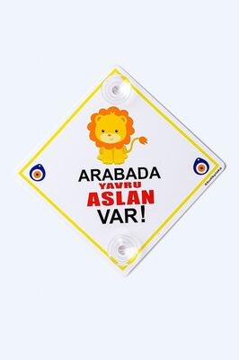 Akın Otomotiv/dikkat Arabada Bebek Var/pleksi Ikaz Levhası 15x15 Cm/ Yavru Aslan ürün fotoğrafı
