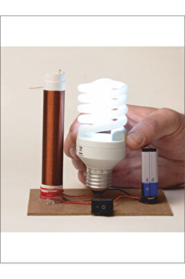 Tesla Bobini Devresi Öğrenci Deney Seti Pil Ve Ampul Dahil Hazır Monteli ürün fotoğrafı