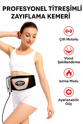 Profesyonel Titreşimli Zayflama Cihazı Çift Motorlu Bel Omuz Kol ve Bacak Masajı Göbek Eritme Kemeri ürün fotoğrafı
