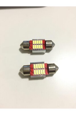 Japon Tip Sofit Ampul 12 Volt Beyaz 12 Ledli 31mm 2 Adet Sofit Led ürün fotoğrafı