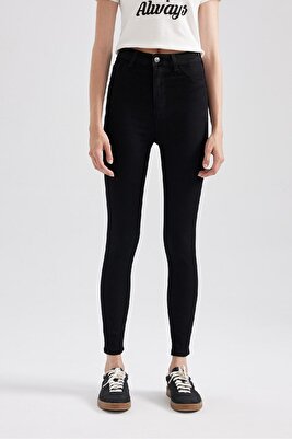 Jegging Yüksek Bel Dar Paça Cepli Bilek Boy Basic Düz Jean Pantolon A5819AX23AU ürün fotoğrafı