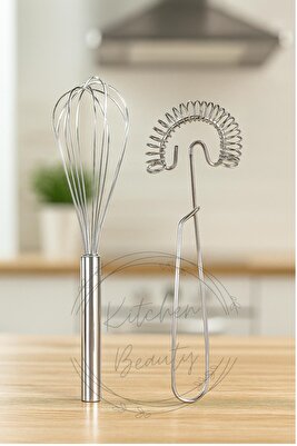 2'Li Metal Çırpıcı Seti Pasta Kek Çırpma Teli Yaylı Yumurta Sos Çırpma Çırpıcı Seti ürün fotoğrafı