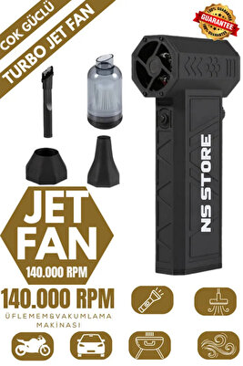 Mini Turbo Jet Fan | Vakum &amp; Üfleme | Araç Temizleme, Kurutma, Mangal Körükleme, Kar Temizleme ürün fotoğrafı
