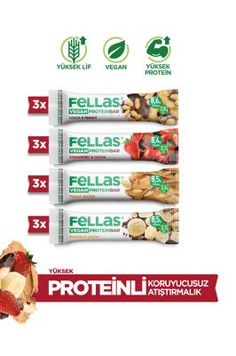 Vegan Protein Bar 40g Karma Kutu 12 Adet (4 ÇEŞİT) ürün fotoğrafı