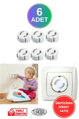 6 Adet Priz Kapağı, Priz Koruyucu, Priz Kapatıcı ürün fotoğrafı