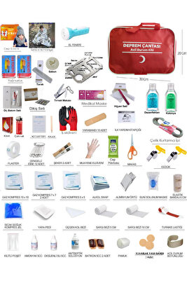Deprem Çantası Iki Kişilik 58 Çeşit Ürün Afet Deprem Çantası Seti Dp50 ürün fotoğrafı