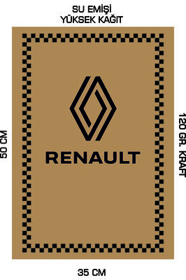 35x50 120 Gr. Kraft Kağıt Oto Paspası Renault Dikey 100 Adet ürün fotoğrafı