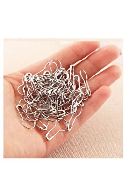 100 Adet Gümüş Rengi Çengelli Iğne Ampul Armut Etiket Iğnesi 2 Cm Çatal Iğne. ürün fotoğrafı