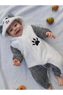 Welsoft Peluş Unisex Fermuarlı Kışlık Panda Bebek Uyku Tulumu ürün fotoğrafı