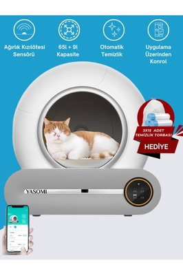Smart Cat Cleaner 65l Hacim 9l Kapasiteli Ve Wifi Uygulama Bağlantılı Kedi Tuvaleti ürün fotoğrafı