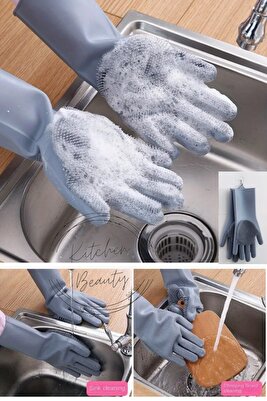 Magic Gloves Sihirli Bulaşık Eldiveni Mutfak Banyo Temizleme Fırçası Oto Ev iş Pratik ürün fotoğrafı