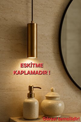 Serena Dekoratif Metal Tekli Sarkıt Eskitme Kaplama Modern Avize (GÜNIŞIĞI LED AMPUL DAHİLDİR.) ürün fotoğrafı