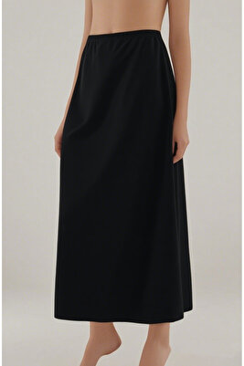 Battal Tam Boy Jüpon Uzun Etek Astarı Siyah Renk Jipon ürün fotoğrafı