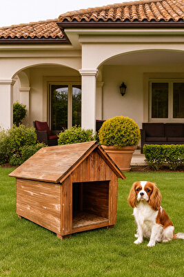 Küçük Irk Köpekler Için Doğal Ahşap Kulübe Dış Mekan Köpek Evi Kedi Evi ürün fotoğrafı